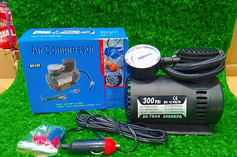 300 PSI DC 12V Air Compressor – Portable Car Tyre Inflator with Pressure Gauge