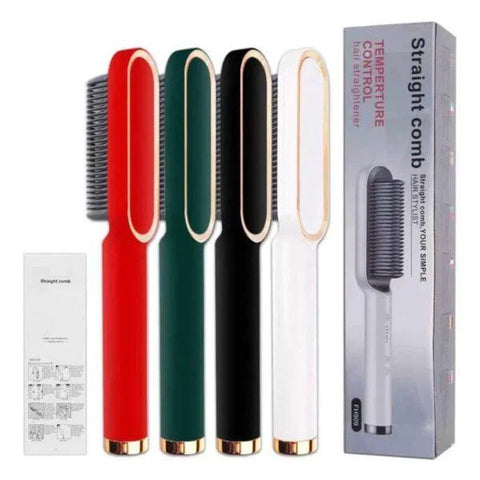 Professional Hair Straightener Brush – Anti-Scald Comb with 5 Temperature Settings