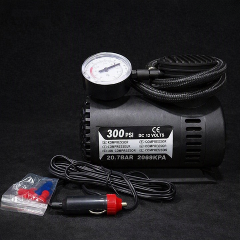 300 PSI DC 12V Air Compressor – Portable Car Tyre Inflator with Pressure Gauge